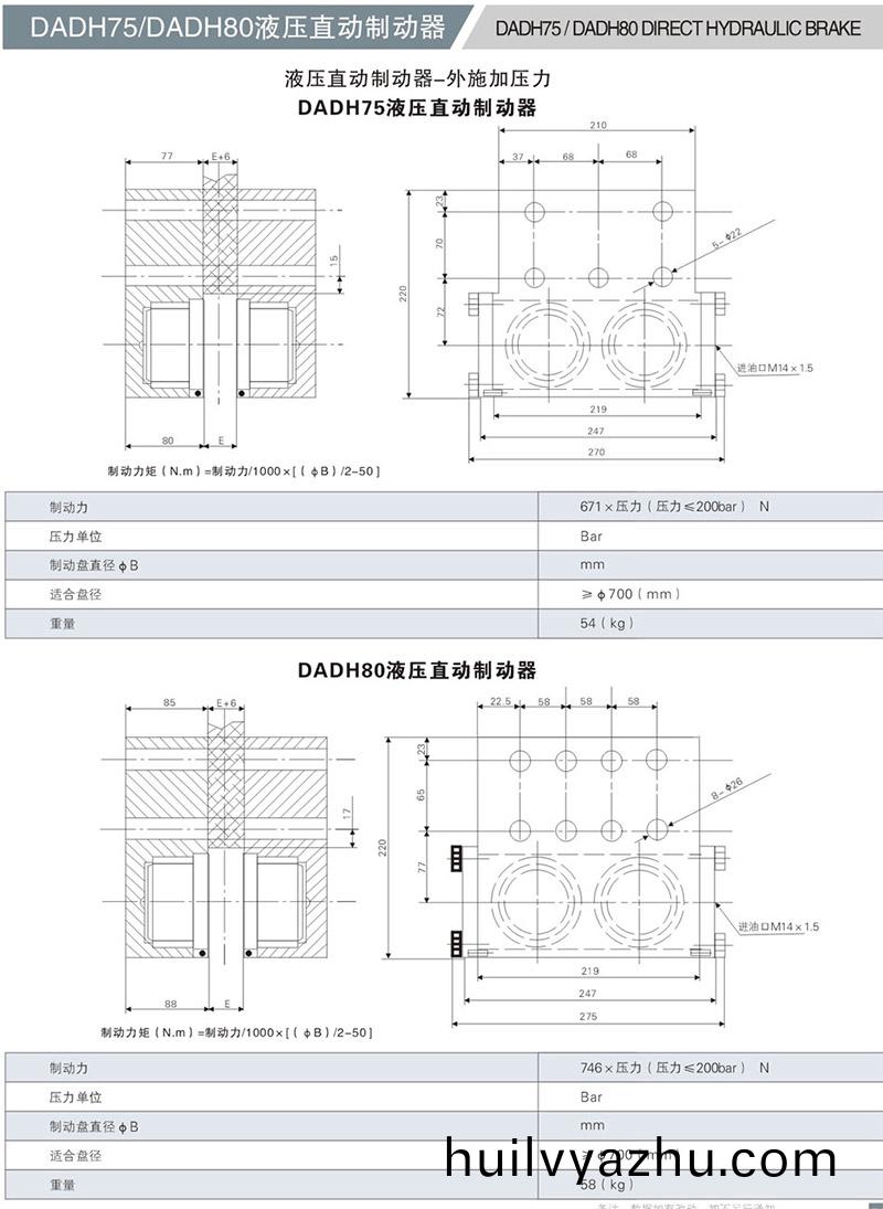 DADH75液壓(ya)直(zhi)動(dong)製(zhi)動(dong)器(qi)
